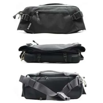 Human Things GENKI Saya Carry Sling Bag Cordura Black - Premium Waterproof Console Case & Tech Pouch for Portable Consoles - Shoulder Backpack Crossbody Protective Console for Men and Women