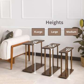 GENESIS WOODESIGN Rectangular Solid Wood Narrow Side Table, Skinny Bedside Table, Small End Table (Dark Walnut, X-Large)