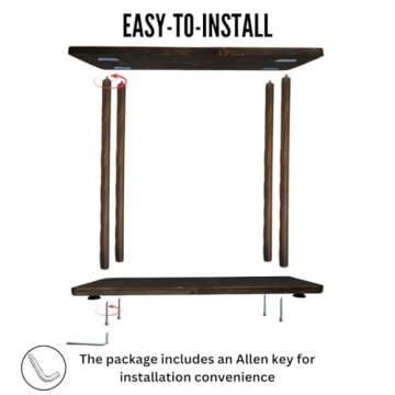 GENESIS WOODESIGN Rectangular Solid Wood Narrow Side Table, Skinny Bedside Table, Small End Table (Dark Walnut, X-Large)