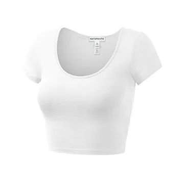 Stylish Women's Cotton Basic Scoop Neck Crop Tops