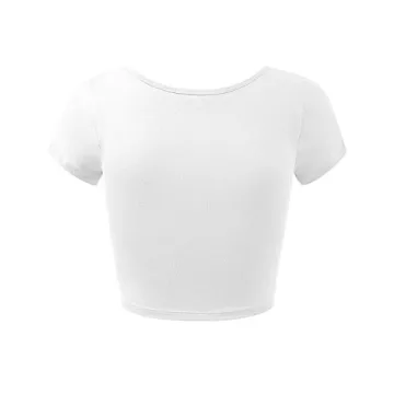 Stylish Women's Cotton Basic Scoop Neck Crop Tops