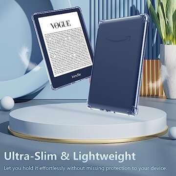 TQQ Clear Case for Kindle 6 inch 2024 and 2022 Releases Only (11 Generation), Thin Slim Soft Flexible Silicone TPU Rubber Back Case Cover Skin Fits Kindle 6'' 11th Generation 2024/2022