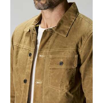 Huckberry Flint and Tinder Flannel-Lined Waxed Jacket