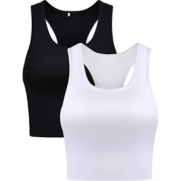 Boao 2 Pack Crop Tank Top Women Sleeveless Workout Tops