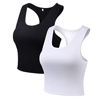Boao 2 Pack Crop Tank Top Women Sleeveless Workout Tops
