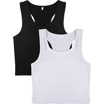 Boao 2 Pack Crop Tank Top Women Sleeveless Workout Tops