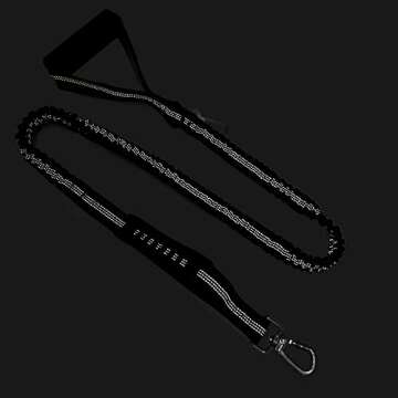 LEADSOM 6FT Highly Reflective Heavy Duty Elastic Bungee Medium and Large Dog Leash Shock Absorbing with Comfortable Padded Handle and Traffic Handle Suitable for Training