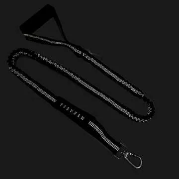 LEADSOM 6FT Highly Reflective Heavy Duty Elastic Bungee Medium and Large Dog Leash Shock Absorbing with Comfortable Padded Handle and Traffic Handle Suitable for Training