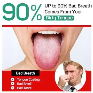 RONAVO Tongue Scraper for Adults (3 Pack), Reduce Bad Breath, Metal Tongue Scraper, Easy to use & Clean, with Travel Case for Home, Travel and On-the-Go