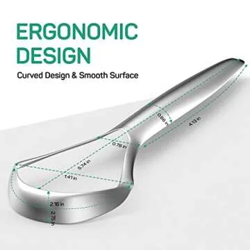 RONAVO Tongue Scraper for Adults (3 Pack), Reduce Bad Breath, Metal Tongue Scraper, Easy to use & Clean, with Travel Case for Home, Travel and On-the-Go