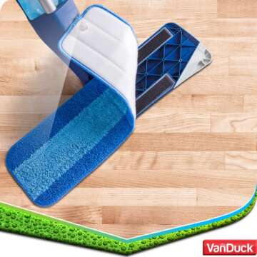 VanDuck Microfiber Cleaning Pads Compatible with Bona Mop (3 Pack) - Microfiber Mop Pads for Hardwood Floor for 18 Inch