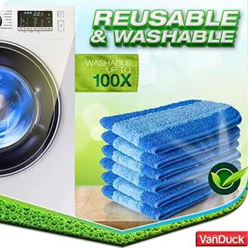 VanDuck Microfiber Cleaning Pads Compatible with Bona Mop (3 Pack) - Microfiber Mop Pads for Hardwood Floor for 18 Inch