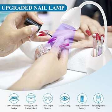 SAVILAND Rechargeable Nail Led Lamp - 36W Mini U V Light for Gel Nails with Nail Brush Holder Gel X Nail Lamp and Flash Cure Light for Nails Portable U V Lamp for Resin Curing for Home DIY Nail Salon