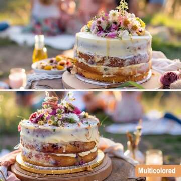 BOARDS+ 12 Pack Cake Board Drums 10 & 12 Inch | Free Prop Up Tools Included | Sturdy Greaseproof Cak...