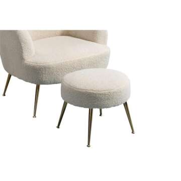 Stylish Modern Wool Accent Armchair & Ottoman Set