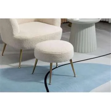 Stylish Modern Wool Accent Armchair & Ottoman Set