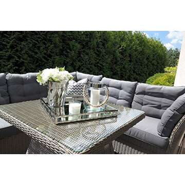 Elegant Le'raze Stainless Steel Mirrored Tray - 16 Inch