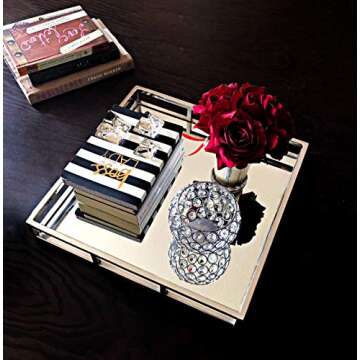 Elegant Le'raze Stainless Steel Mirrored Tray - 16 Inch
