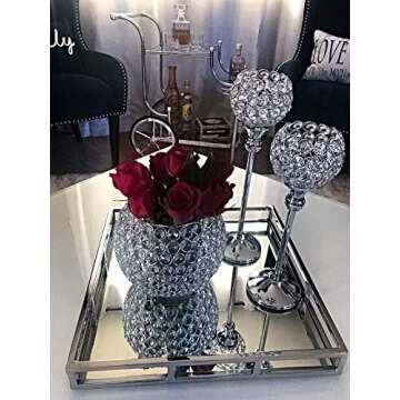 Elegant Le'raze Stainless Steel Mirrored Tray - 16 Inch