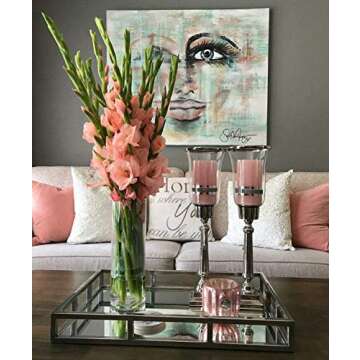 Elegant Le'raze Stainless Steel Mirrored Tray - 16 Inch