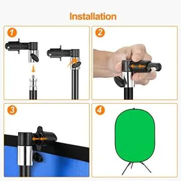 Soonpho Portable Green Screen Backdrop with Stand Kit,5X7ft Blue and Green 2-in-1 Chromakey Green Screen Kit,Colapsible Blue/Green Background Panel for Studio Photography