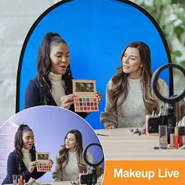 Soonpho Portable Green Screen Backdrop with Stand Kit,5X7ft Blue and Green 2-in-1 Chromakey Green Screen Kit,Colapsible Blue/Green Background Panel for Studio Photography