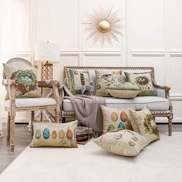 LINKWELL Easter Egg Pillow Cover - Spring Decorative 12x20