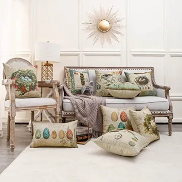 LINKWELL Easter Egg Pillow Cover - Spring Decorative 12x20