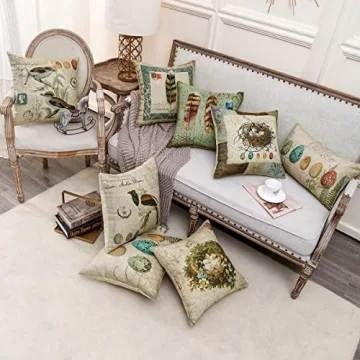 LINKWELL Easter Egg Pillow Cover - Spring Decorative 12x20