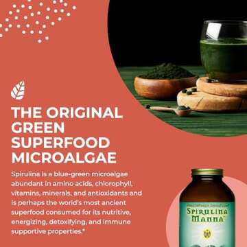 HealthForce SuperFoods Spirulina Manna - Capsules - 450 Vegan Capsules