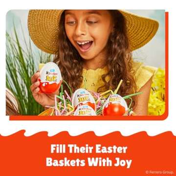 Kinder Joy Eggs - Sweet Cream and Chocolatey Wafers with Surprise Toys, 6 Eggs for Easter Fun