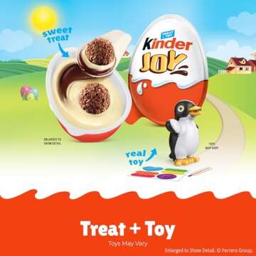 Kinder Joy Eggs with Sweet Cream and Chocolate Treats