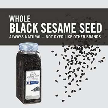 McCormick Culinary Whole Black Sesame Seeds, 18 oz - One 18 Ounce Container of Black Sesame Seeds, Perfect for Stir-Fries, Sushi, Chow Mein and More