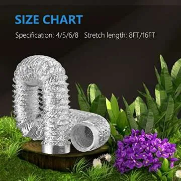 Hon&Guan 8 Inch Flexible Dryer Vent Hose for Easy Installation