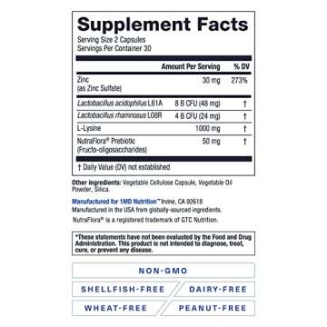 1MD Nutrition ImmunityMD - Immune Health Probiotic | Potent, Doctor-Selected Probiotic Strains with Prebiotic - Promote Overall Immune System Strength, Reduce Everyday Stress | 60 Capsules