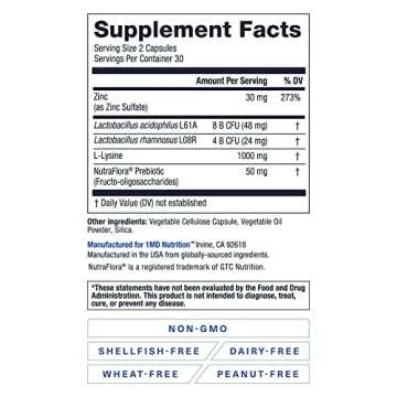 1MD Nutrition ImmunityMD - Immune Health Probiotic | Potent, Doctor-Selected Probiotic Strains with Prebiotic - Promote Overall Immune System Strength, Reduce Everyday Stress | 60 Capsules