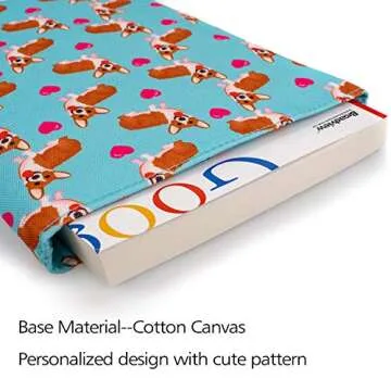 Book Sleeve Corgi Dog Book Cover Medium Book Sleeves Teen Gift (Medium)