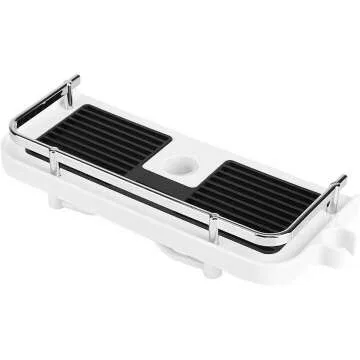 Qiilu Bathroom Storage Shelf Shower Rod Organizer