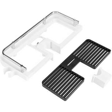 Qiilu Bathroom Storage Shelf Shower Rod Organizer