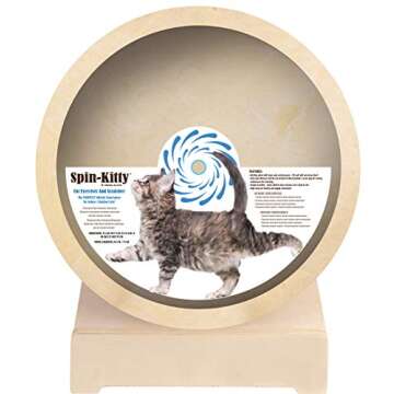 Penn-Plax Spin-Kitty 29.5 Inch Cat Exerciser Wheel - Treadmill for Running, Spinning, and Scratching Fun – Great Physical Activity for Indoor and Outdoor Cats