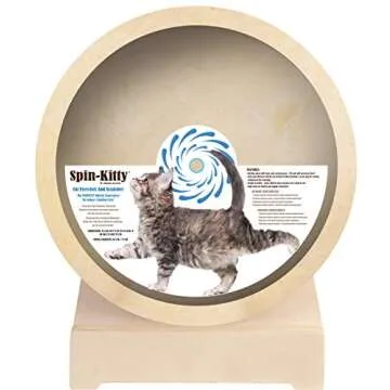 Penn-Plax Spin-Kitty 29.5 Inch Cat Exerciser Wheel - Treadmill for Running, Spinning, and Scratching Fun – Great Physical Activity for Indoor and Outdoor Cats