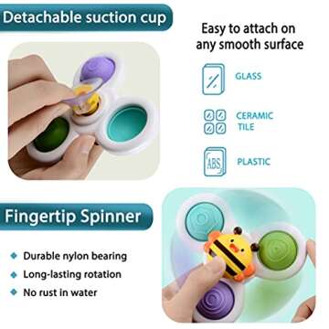 Suction Cup Spinner Toy for Babies 12-18 Months