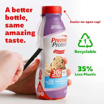 Premier Protein Shake, Cookie Dough, 30g Protein 1g Sugar 24 Vitamins Minerals Nutrients to Support ...