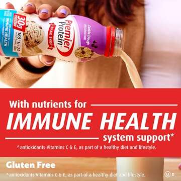 Premier Protein Shake, Cookie Dough, 30g Protein 1g Sugar 24 Vitamins Minerals Nutrients to Support Immune Health, 11.5 fl oz (Pack of 12)