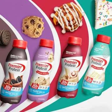 Premier Protein Shake, Cookie Dough, 30g Protein 1g Sugar 24 Vitamins Minerals Nutrients to Support Immune Health, 11.5 fl oz (Pack of 12)