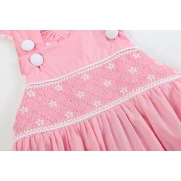 Lil Cactus Pink and White Smocked Romper for Infants