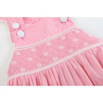 Lil Cactus Pink and White Smocked Romper for Infants