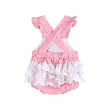 Lil Cactus Pink and White Smocked Romper for Infants