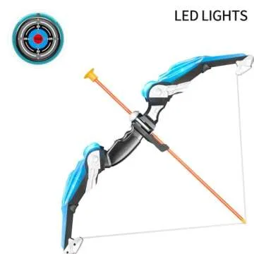 2 Pack Set Bow and Arrow Archery Toy for Kids, LED Light Up with 20 Suction Cup Arrows Target & Quiver, Outdoor Toys Kids Boys Girls Ages 3-12 Years Old