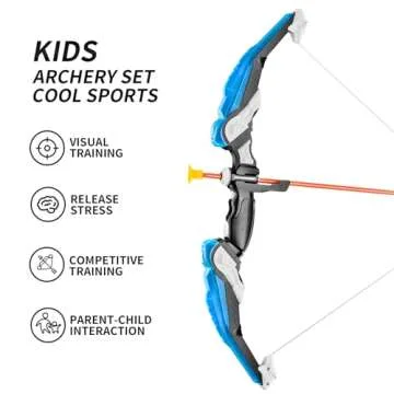 2 Pack Set Bow and Arrow Archery Toy for Kids, LED Light Up with 20 Suction Cup Arrows Target & Quiver, Outdoor Toys Kids Boys Girls Ages 3-12 Years Old